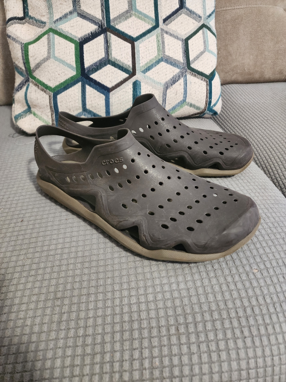 Crocs Men’s Casual Vent Slip-On Clog — Dark Brown/Beige
